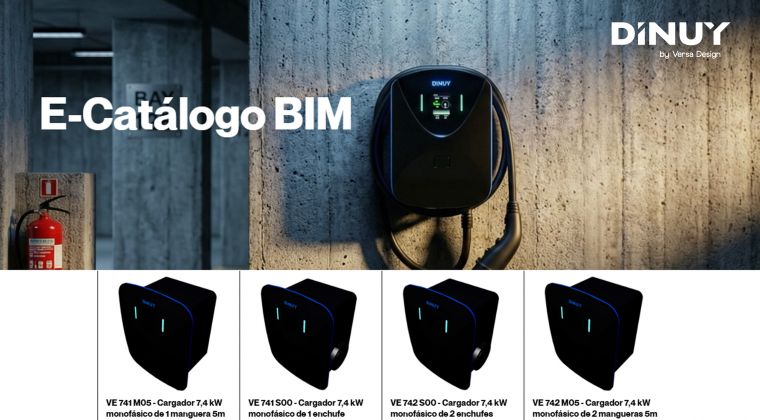 DINUY amplía su plataforma eMobility con un nuevo espacio BIM e incorpora su gama de cargadores para vehículo eléctrico al entorno de diseño digital de edificios
