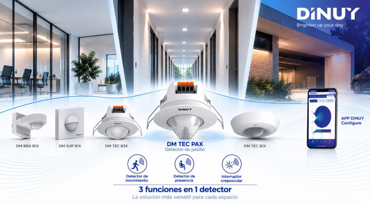 DINUY completa su nueva generación de detectores multifunción con cobertura selectiva con el lanzamiento de un modelo específico para pasillos
