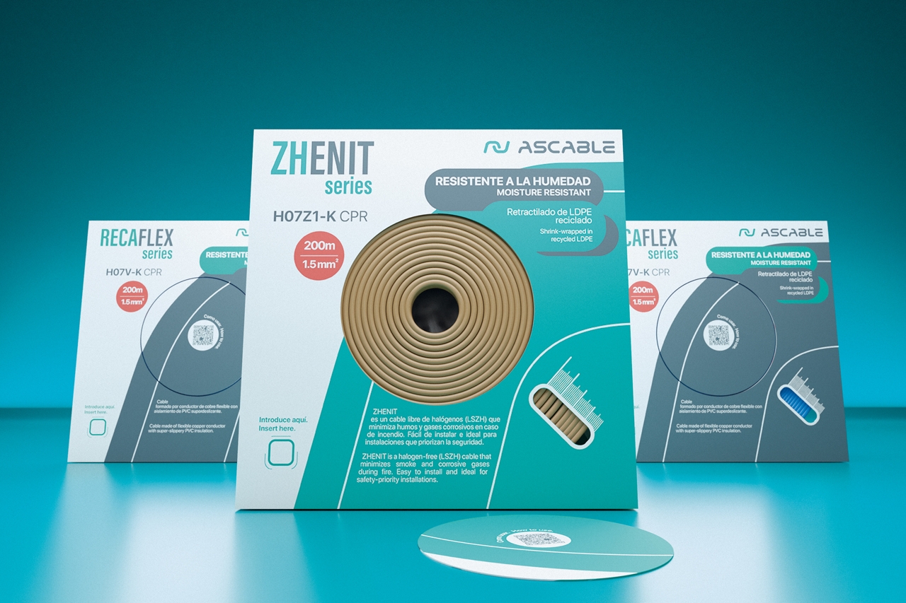 Ascable presenta su nuevo packaging para cables de 750V: más resistente, más práctico  y más sostenible