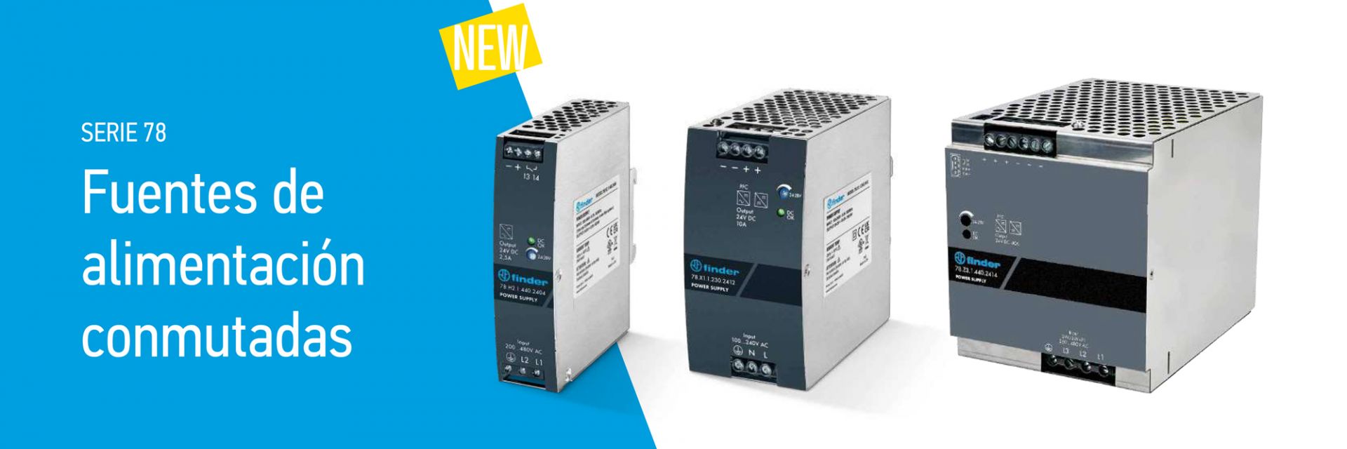 Finder presenta los nuevos modelos de fuentes de alimentación industriales Serie 78 para entornos de alta exigencia